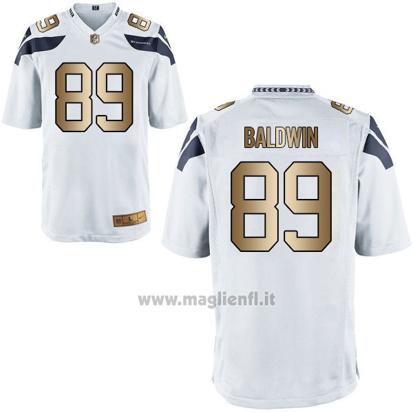 Maglia NFL Gold Game Seattle Seahawks Baldwin Bianco